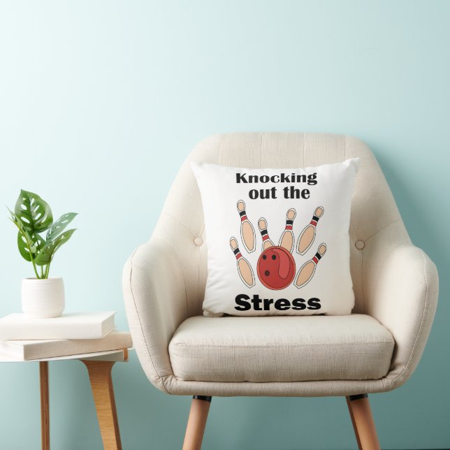 Bowling Strike Knocking Out Stress Bowling Party Cushion (Chair)