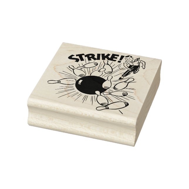 Bowling Strike Rubber Stamp (Stamp)