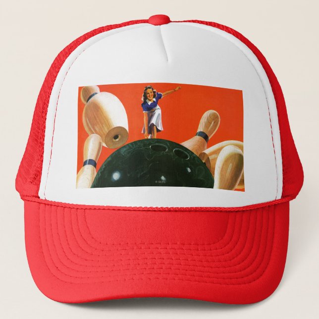 Bowling Strike Trucker Hat (Front)