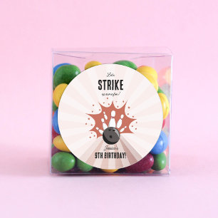 Bowling Strike Up Some Fun Birthday Rose Gold Girl Classic Round Sticker