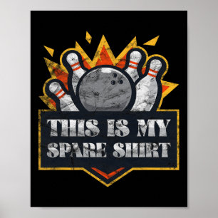 Bowling Team Funny Bowler League Matching Vintage  Poster