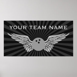 bowling team name poster