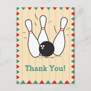 Bowling Thank You Postcard