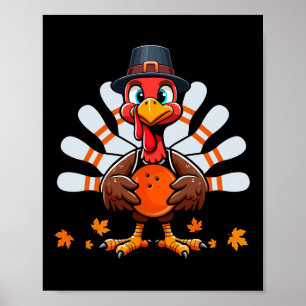 Bowling Thanksgiving Costume Turkey Matching Playe Poster