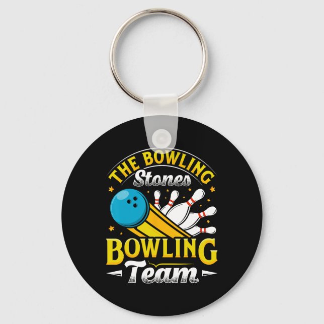 Bowling The Bowling Stones Funny Bowlers Bowling L Key Ring (Front)