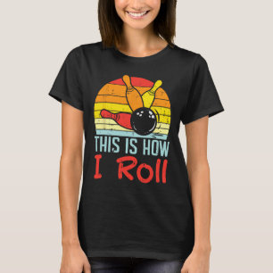 Bowling This Is How I Roll Sunset Retro Bowler Kid T-Shirt