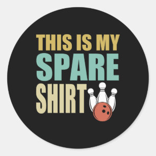 Bowling This Is My Spare Design Bowler Kids  Classic Round Sticker