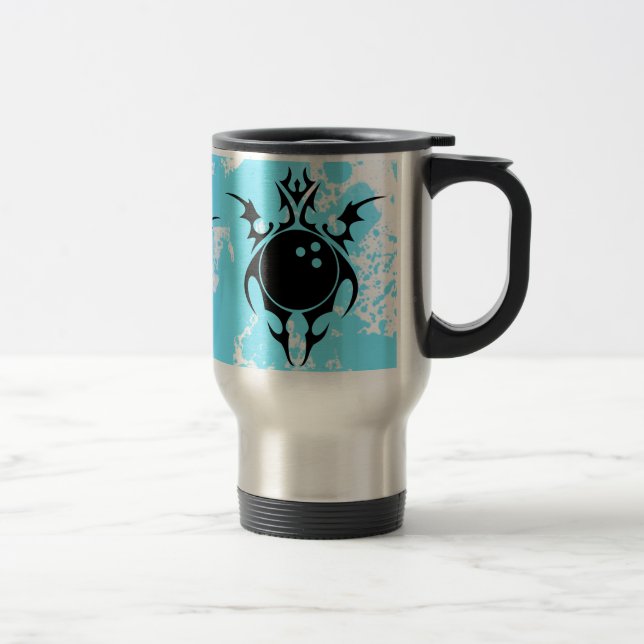 bowling. tribal. travel mug (Right)