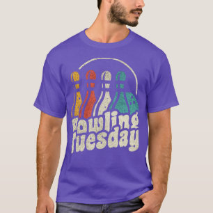 Bowling Tuesday Vintage And Distressed Retro Colou T-Shirt