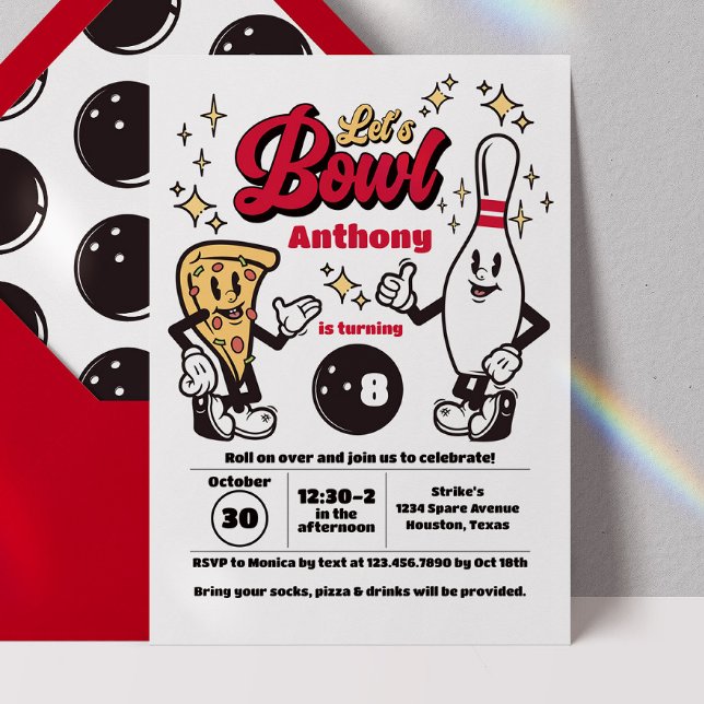 Bowling Vintage Invitation - Red (Creator Uploaded)