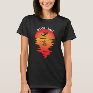 Bowling Vintage Sunset Bowling Team Bowling Pin St T-Shirt