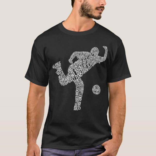 Bowling Word Art, Bowler Typography T-Shirt (Front)