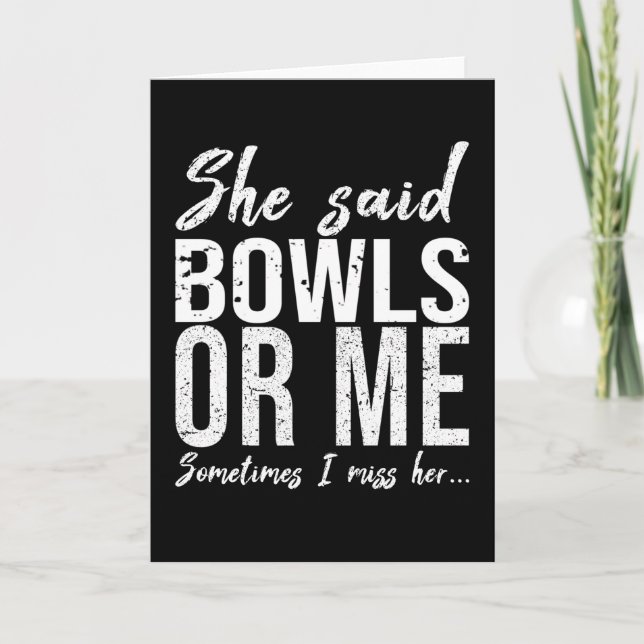 Bowls funny sports gift idea card (Front)