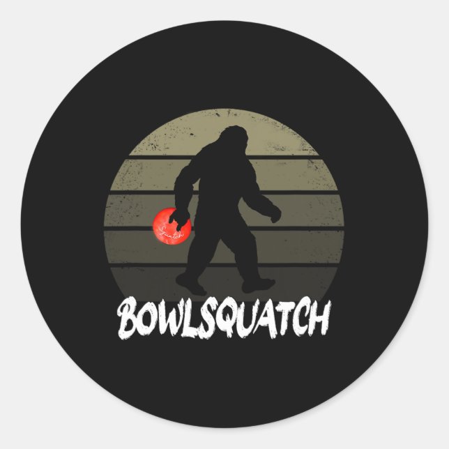 Bowlsquatch Bigfoot Bowling Ll Sasquatch Bowler Sq Classic Round Sticker (Front)