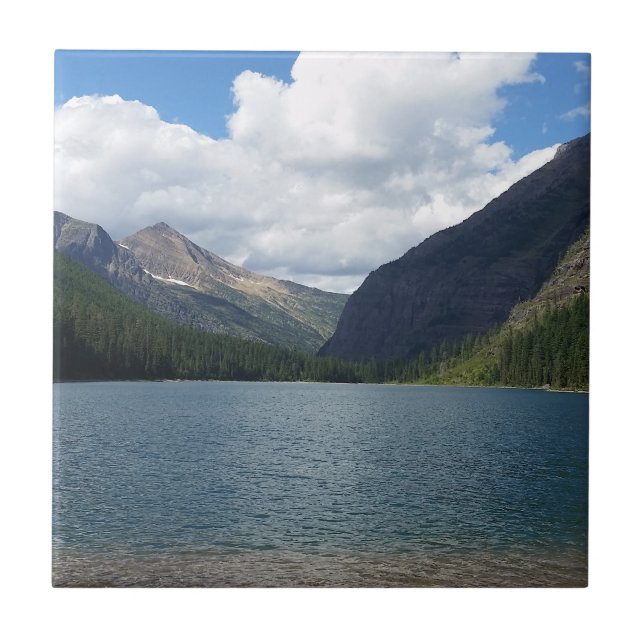Bowman Lake - Glacier National Park Montana Tile (Front)