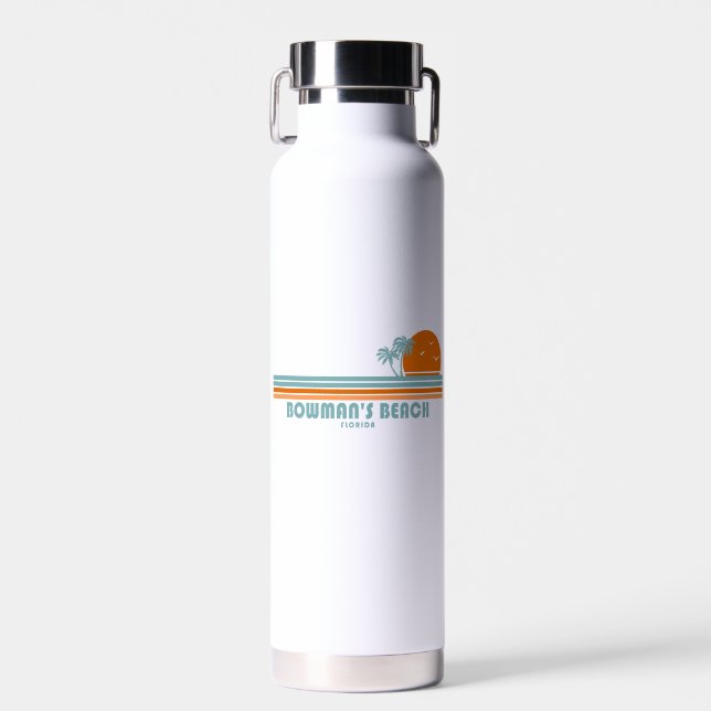 Bowman's Beach Florida Sun Palm Trees Water Bottle (Front)