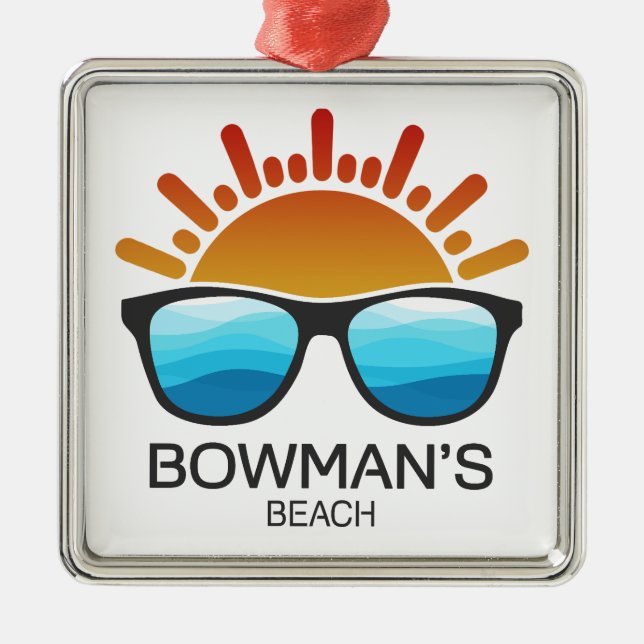Bowman's Beach Florida Sunglasses Metal Tree Decoration (Front)