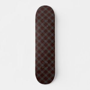Bown cross tartan plaid with slight grey relief skateboard