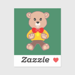 Bowrmtie Teddy bear on Green