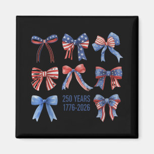 Bows American Flag 250 Years 1776-2026 250th Birth Magnet