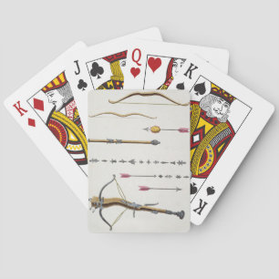 Bows and arrows from the 14th-15th century, plate playing cards