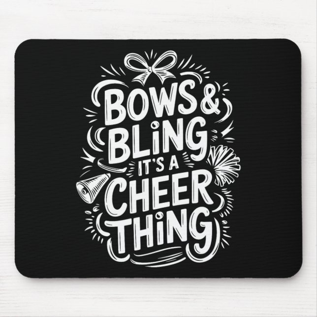 Bows And Bling It's A Cheer Thing, Cheerleader Che Mouse Pad (Front)