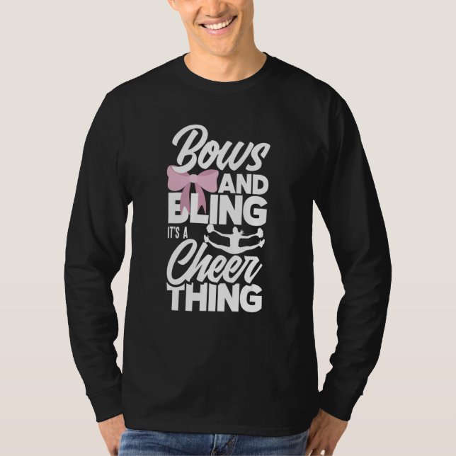 Bows And Bling It's A Cheer Thing   Cheerleader T-Shirt (Front)