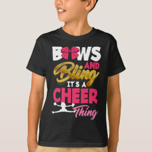 Bows And Bling It's A Cheer Thing Funny Cheerleadi T-Shirt