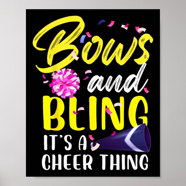 Bows And Bling It's A Cheer Thing Gymnastics Cheer Poster (Front)