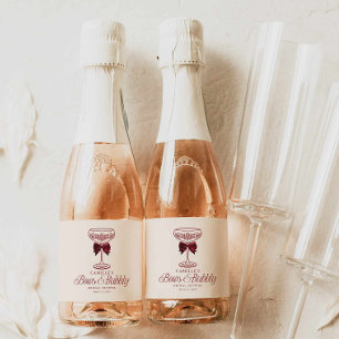 Bows and Bubbly Bridal Shower Mini Champagne Label