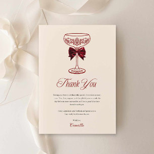 Bows and Bubbly Bridal Shower Thank you Card