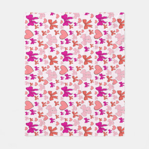 Bows and Hearts Fleece Blanket
