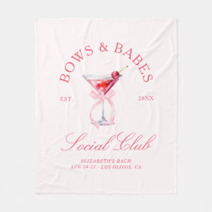Bows & Babes Coquette Cherries Bachelorette Fleece Blanket