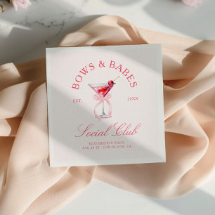 Bows & Babes Coquette Cherries Bachelorette Napkin