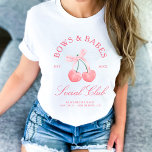 Bows & Babes Coquette Cherries Bachelorette T-Shirt<br><div class="desc">The "Bows & Babes Coquette Cherries" collection brings a sweet, playful touch to any celebration. The suite features a pair of charming cherries tied together with a delicate bow, creating a flirty and fun aesthetic. With elegant script and soft accents, this collection captures a feminine, coquette vibe, perfect for a...</div>