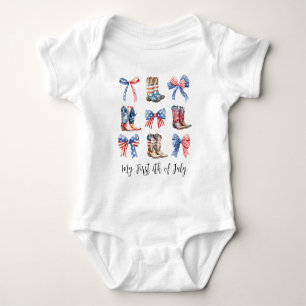Bows Baby First 4th of July Coquette Aesthetic Bodysuit