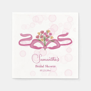 Bows & Bouquets Flower Bloom Bar Bridal Shower Napkin