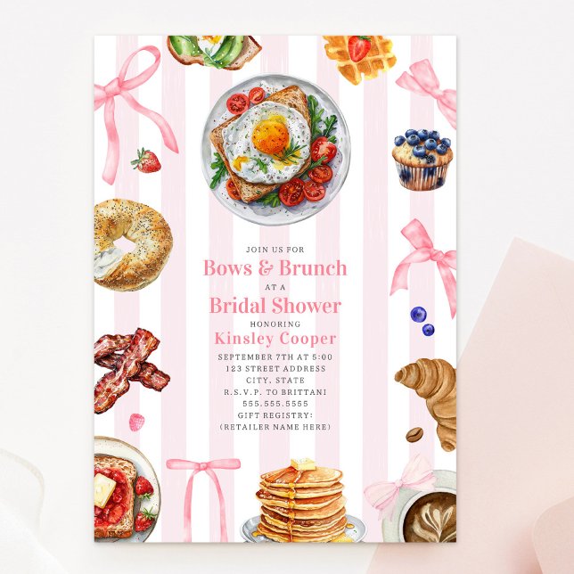 Bows + Brunch Bridal Shower Invitation (Creator Uploaded)