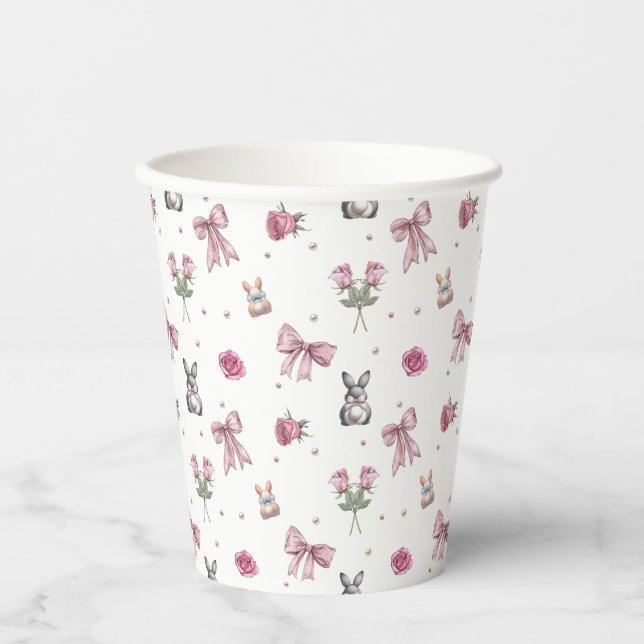 Bows, Bunnies and Flowers Paper Cups (Front)