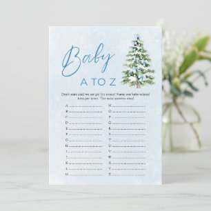 Bows Christmas Baby Items A to Z Baby Shower Game Invitation
