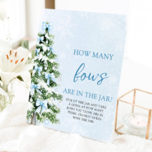Bows Christmas Guess How Many Bows Baby Shower  Pedestal Sign