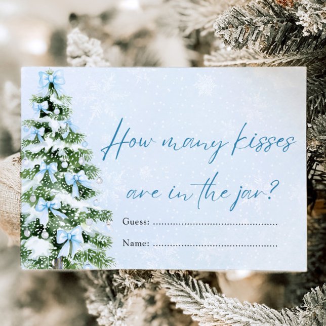 Bows Christmas How Many Kisses Baby Shower Game Invitation (Bows Christmas How Many Kisses Baby Shower Game)