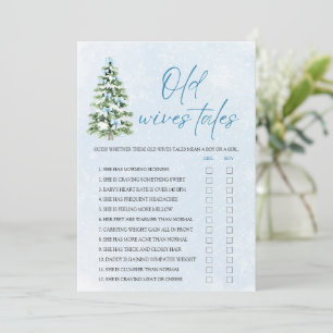 Bows Christmas Old Wives Tales Baby Shower Game Invitation