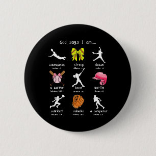 Bows God Say I Am Christian Softll Girls Bible Ver 6 Cm Round Badge