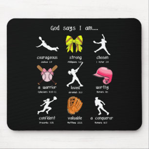 Bows God Say I Am Christian Softll Girls Bible Ver Mouse Pad