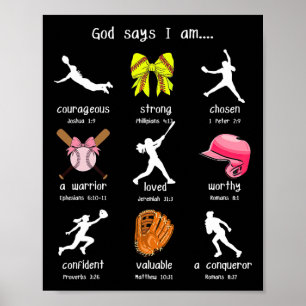 Bows God Say I Am Christian Softll Girls Bible Ver Poster