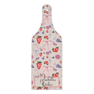 Bows, Roses & Strawberries Coquette Pattern  Cutting Board