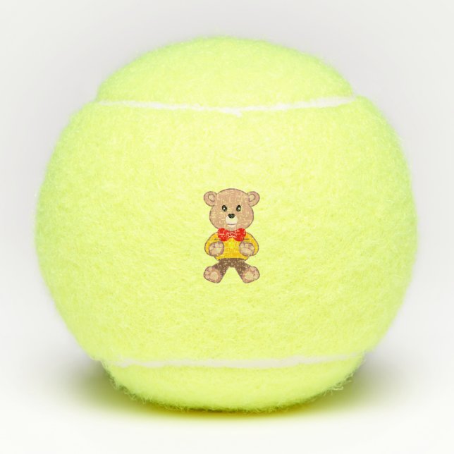 Bowtie Bear Custom Generic, Unbranded Tennis Ball (Front)