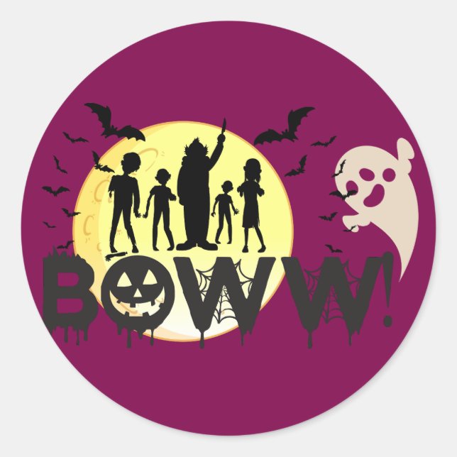 Boww!! – Spooky Surprise Halloween  Classic Round Sticker (Front)