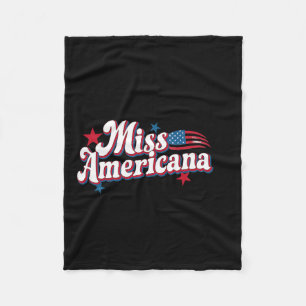 Box America 4th Of July Miss Americana Retro Fleece Blanket
